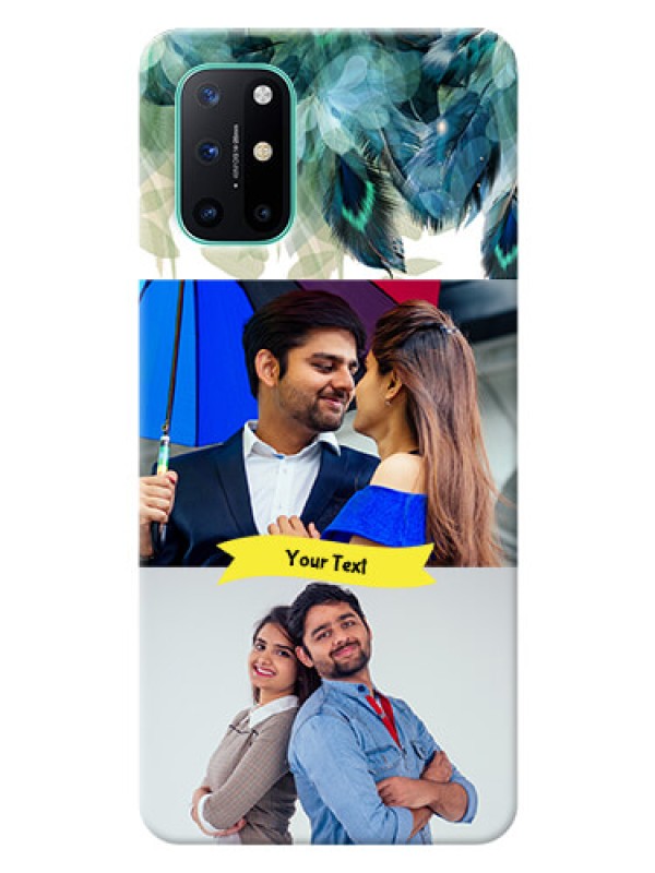 Custom OnePlus 8T Phone Cases: Image with Boho Peacock Feather Design