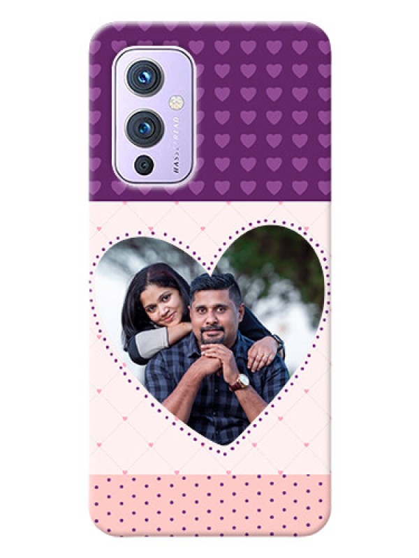 Custom OnePlus 9 5G Mobile Back Covers: Violet Love Dots Design