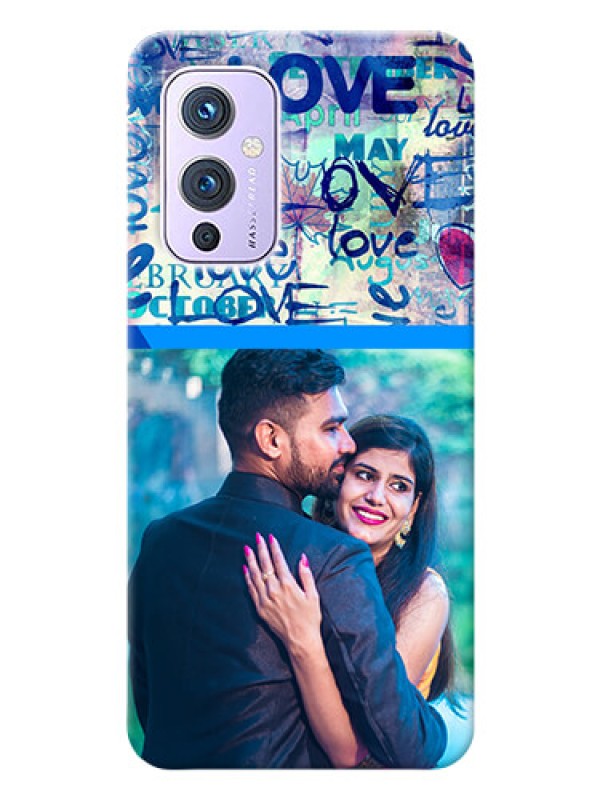 Custom OnePlus 9 5G Mobile Covers Online: Colorful Love Design
