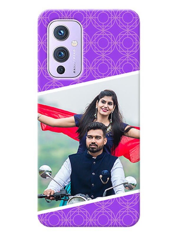Custom OnePlus 9 5G mobile back covers online: violet Pattern Design