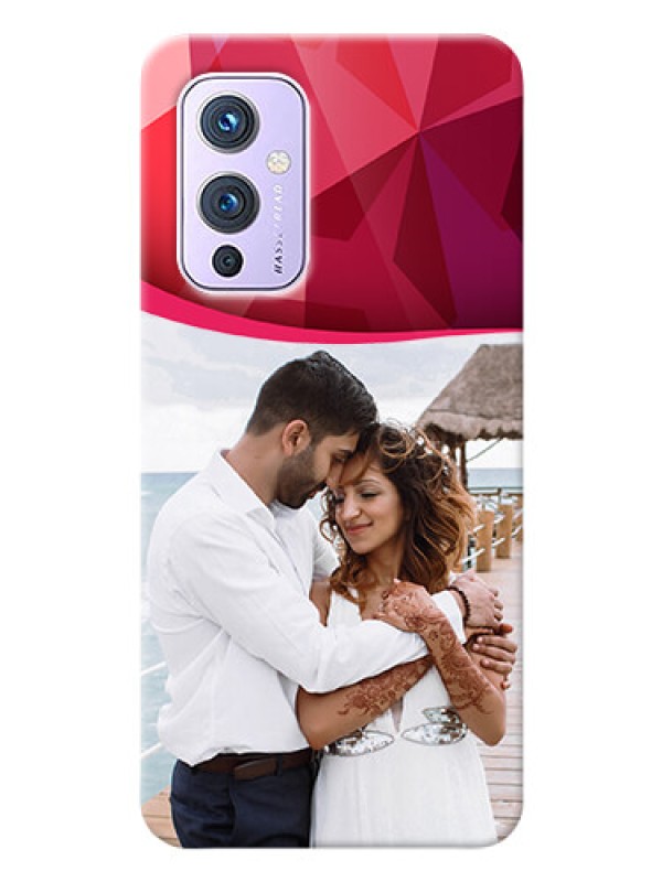 Custom OnePlus 9 5G custom mobile back covers: Red Abstract Design