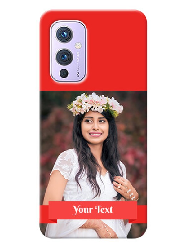 Custom OnePlus 9 5G Personalised mobile covers: Simple Red Color Design