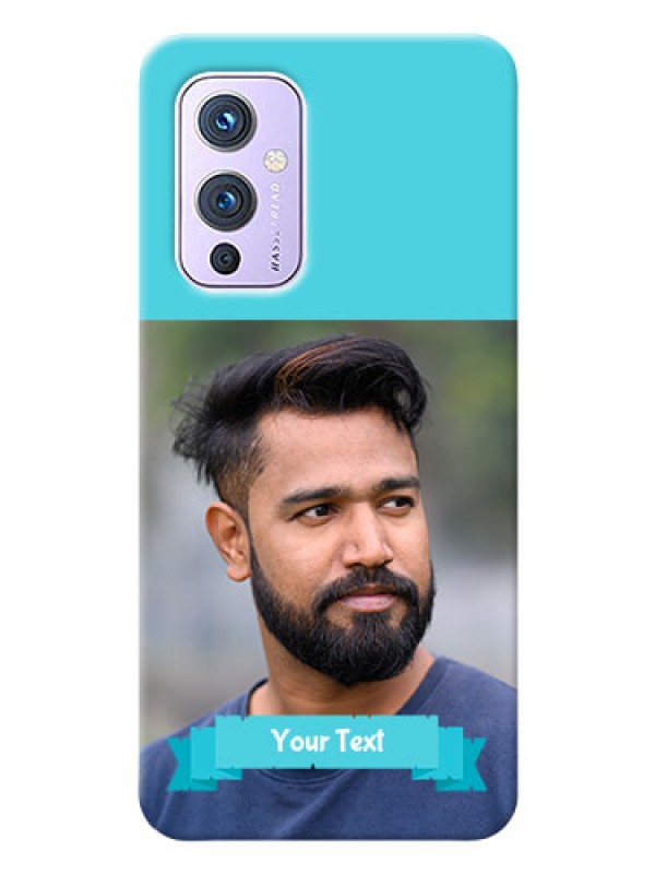 Custom OnePlus 9 5G Personalized Mobile Covers: Simple Blue Color Design