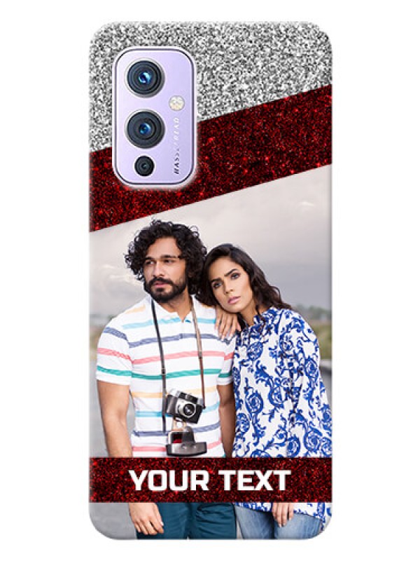 Custom OnePlus 9 5G Mobile Cases: Image Holder with Glitter Strip Design