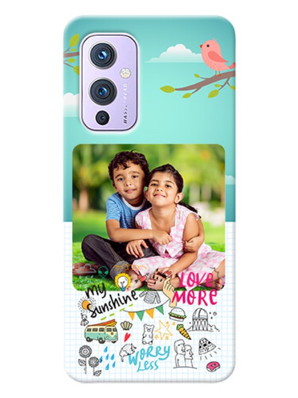 Custom OnePlus 9 5G phone cases online: Doodle love Design