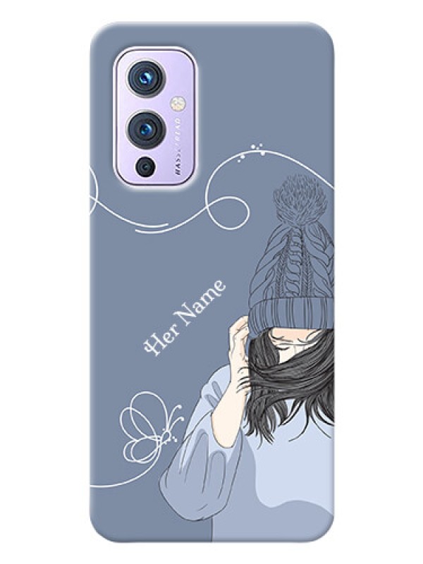 Custom OnePlus 9 5G Custom Mobile Case with Girl in winter outfit Design