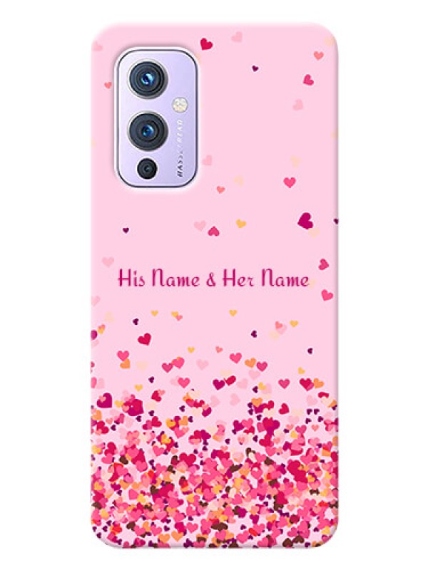 Custom OnePlus 9 5G Phone Back Covers: Floating Hearts Design