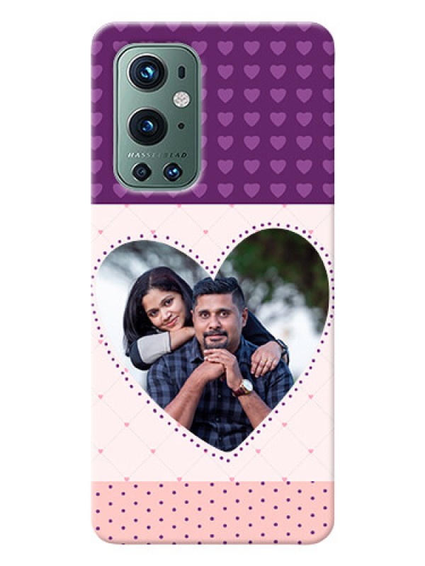 Custom OnePlus 9 Pro 5G Mobile Back Covers: Violet Love Dots Design