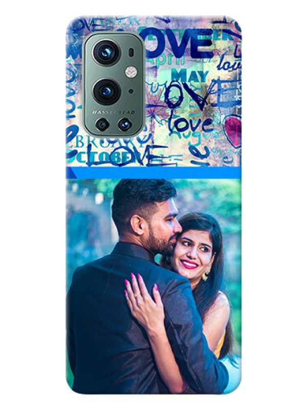 Custom OnePlus 9 Pro 5G Mobile Covers Online: Colorful Love Design