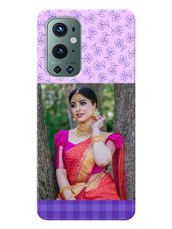 Custom OnePlus 9 Pro 5G Mobile Cases: Purple Floral Design