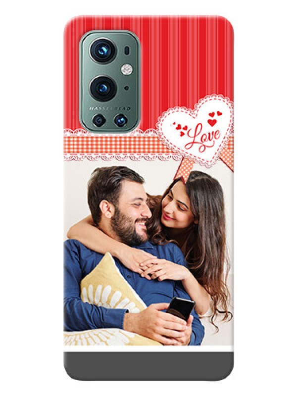 Custom OnePlus 9 Pro 5G phone cases online: Red Love Pattern Design
