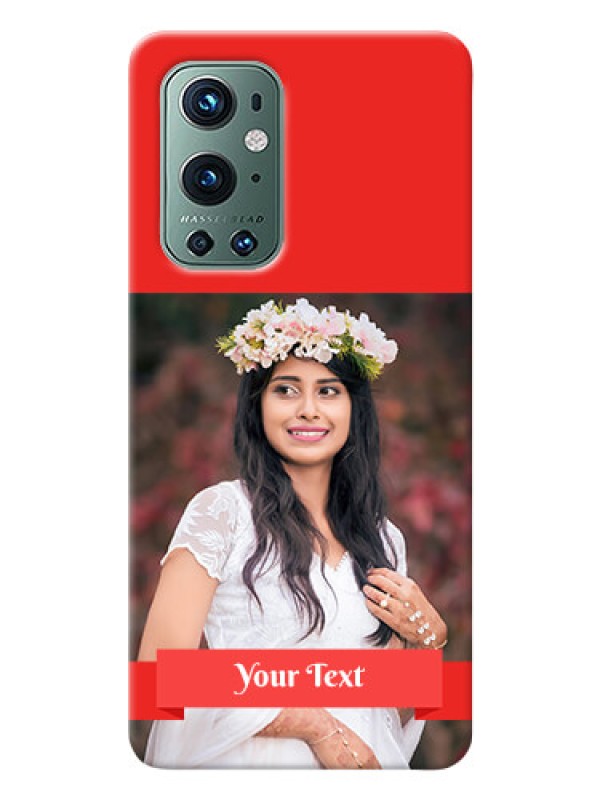 Custom OnePlus 9 Pro 5G Personalised mobile covers: Simple Red Color Design