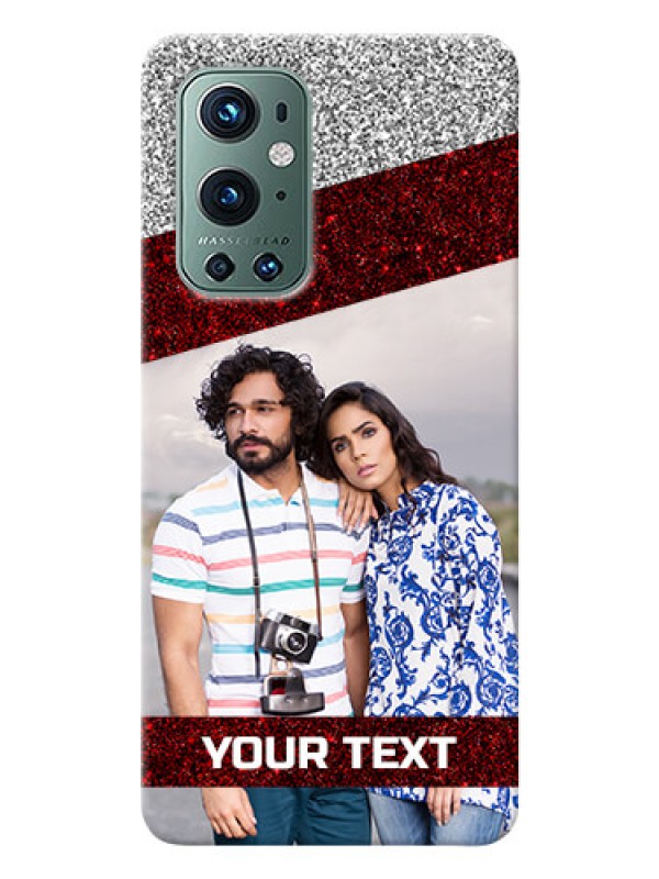 Custom OnePlus 9 Pro 5G Mobile Cases: Image Holder with Glitter Strip Design
