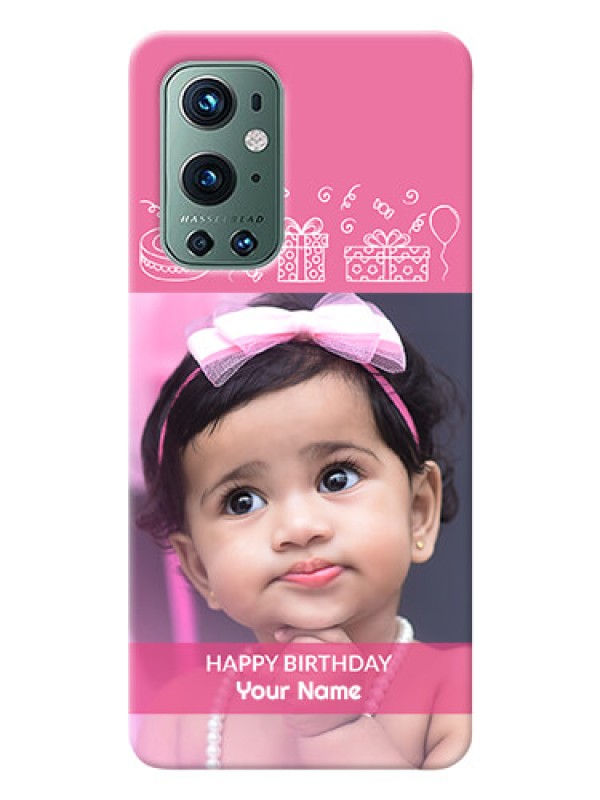 Custom OnePlus 9 Pro 5G Custom Mobile Cover with Birthday Line Art Design