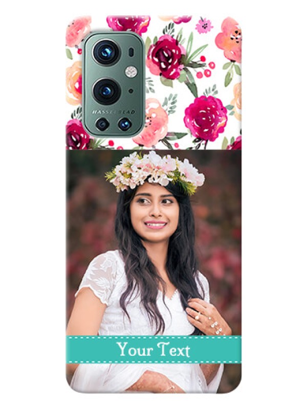 Custom OnePlus 9 Pro 5G Personalized Mobile Cases: Watercolor Floral Design