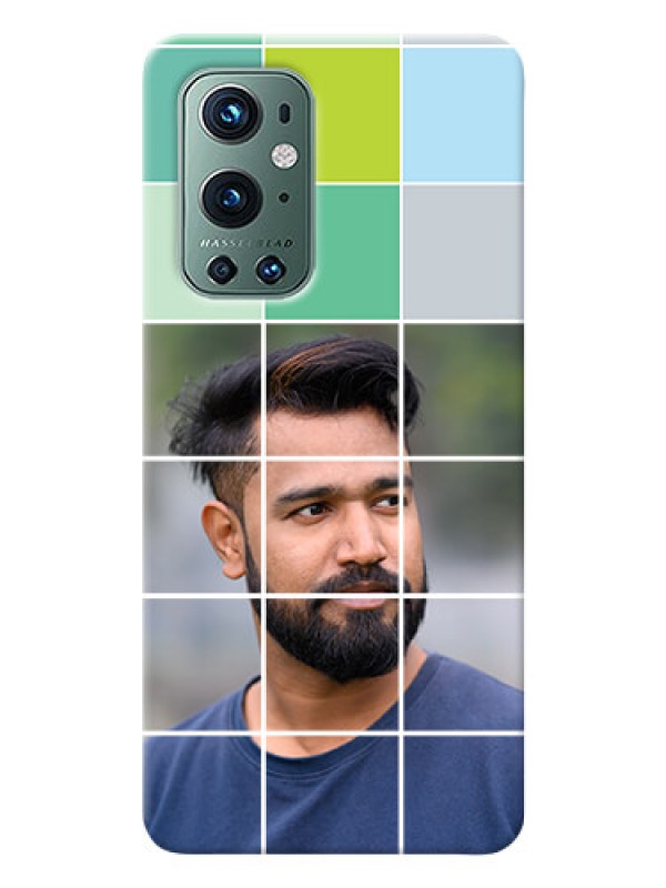 Custom OnePlus 9 Pro 5G personalised phone covers with white box pattern 