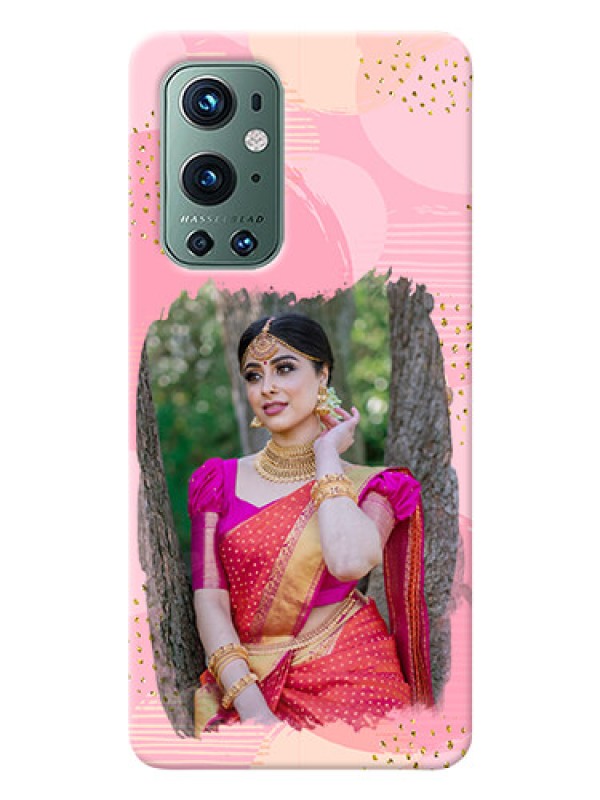 Custom OnePlus 9 Pro 5G Phone Covers for Girls: Gold Glitter Splash Design