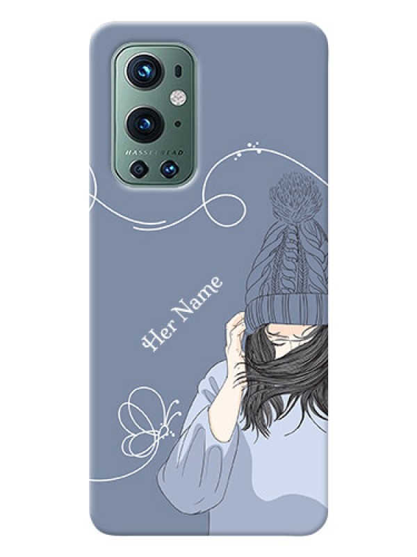 Custom OnePlus 9 Pro 5G Custom Mobile Case with Girl in winter outfit Design