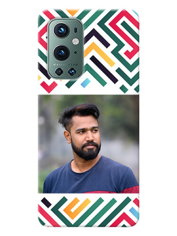 Custom OnePlus 9 Pro 5G Custom Mobile Case with Colorful Maze Pattern Design