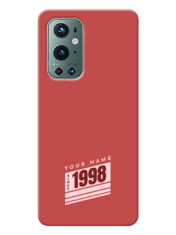 Custom OnePlus 9 Pro 5G Phone Back Covers: Red custom year of birth Design