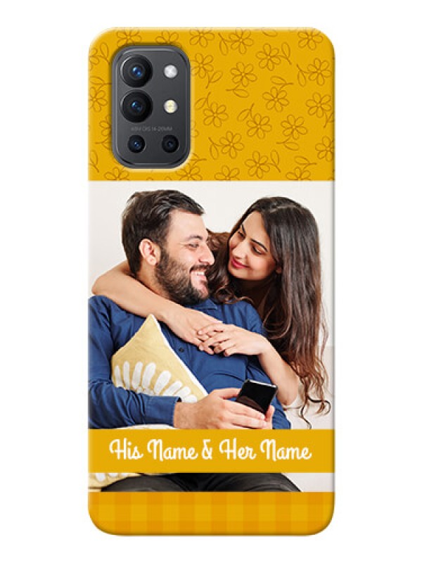 Custom OnePlus 9R 5G mobile phone covers: Yellow Floral Design