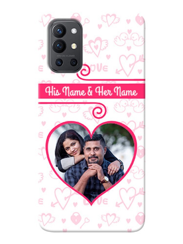 Custom OnePlus 9R 5G Personalized Phone Cases: Heart Shape Love Design