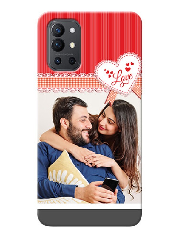 Custom OnePlus 9R 5G phone cases online: Red Love Pattern Design