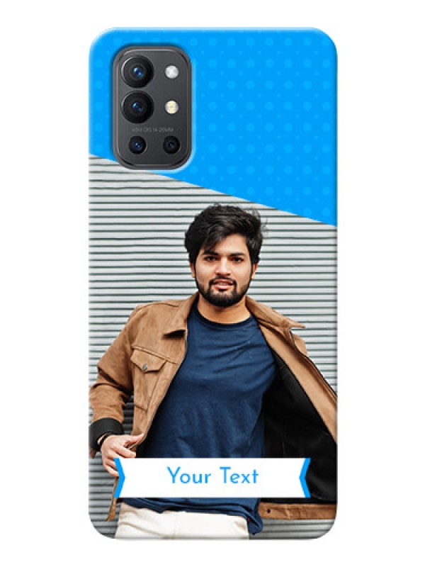 Custom OnePlus 9R 5G Personalized Mobile Covers: Simple Blue Color Design