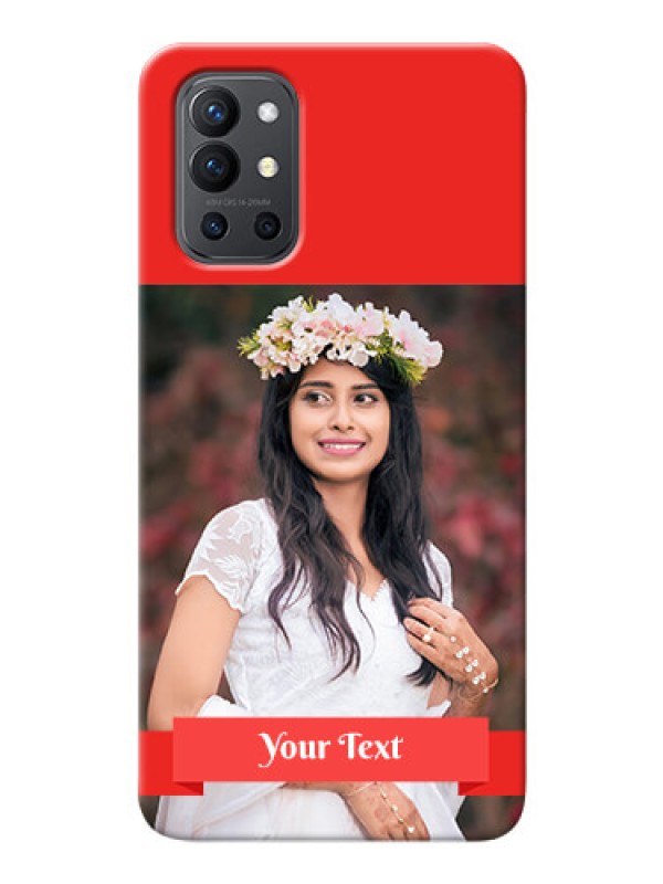 Custom OnePlus 9R 5G Personalised mobile covers: Simple Red Color Design