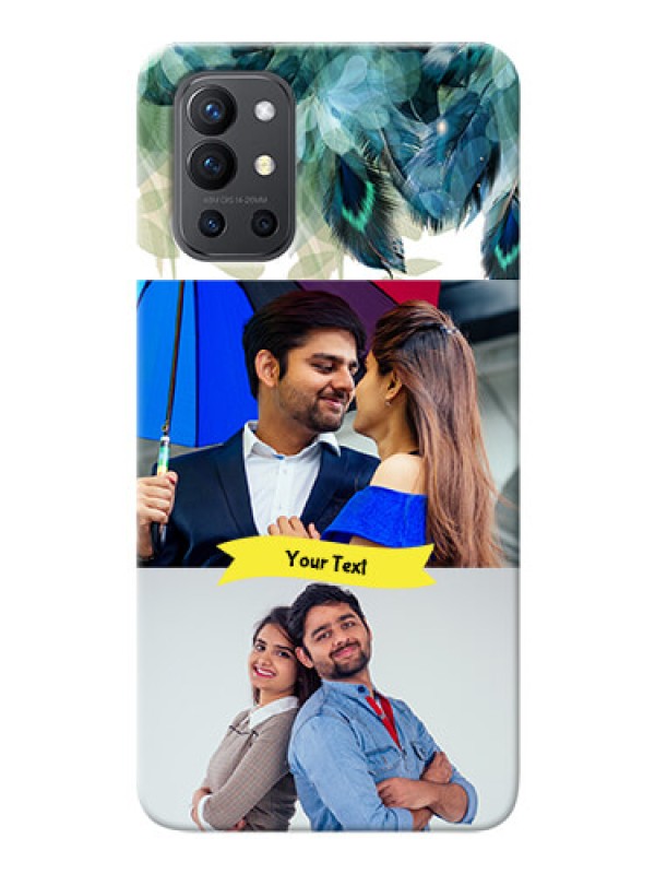 Custom OnePlus 9R 5G Phone Cases: Image with Boho Peacock Feather Design