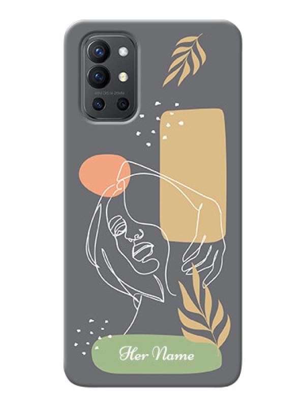Custom OnePlus 9R 5G Phone Back Covers: Gazing Woman line art Design