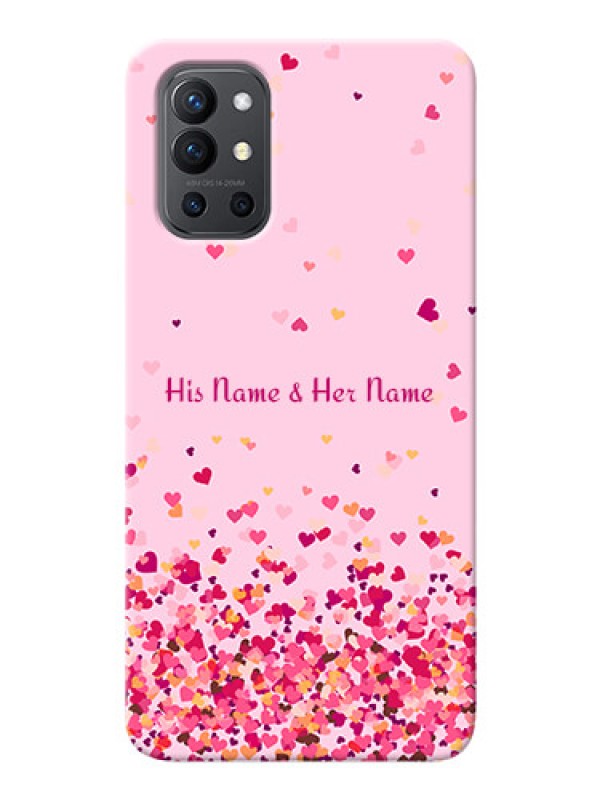 Custom OnePlus 9R 5G Phone Back Covers: Floating Hearts Design