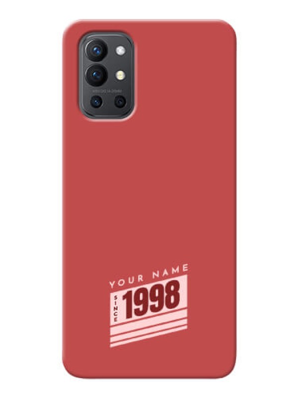 Custom OnePlus 9R 5G Phone Back Covers: Red custom year of birth Design