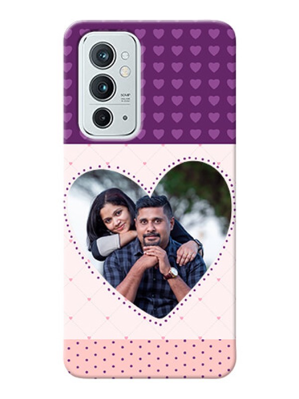 Custom OnePlus 9RT 5G Mobile Back Covers: Violet Love Dots Design