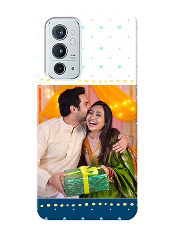 Custom OnePlus 9RT 5G Phone Covers: White and Blue Abstract Design