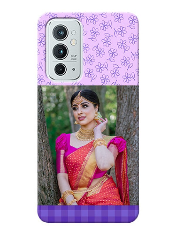 Custom OnePlus 9RT 5G Mobile Cases: Purple Floral Design