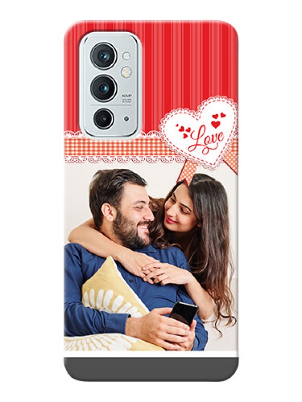 Custom OnePlus 9RT 5G phone cases online: Red Love Pattern Design