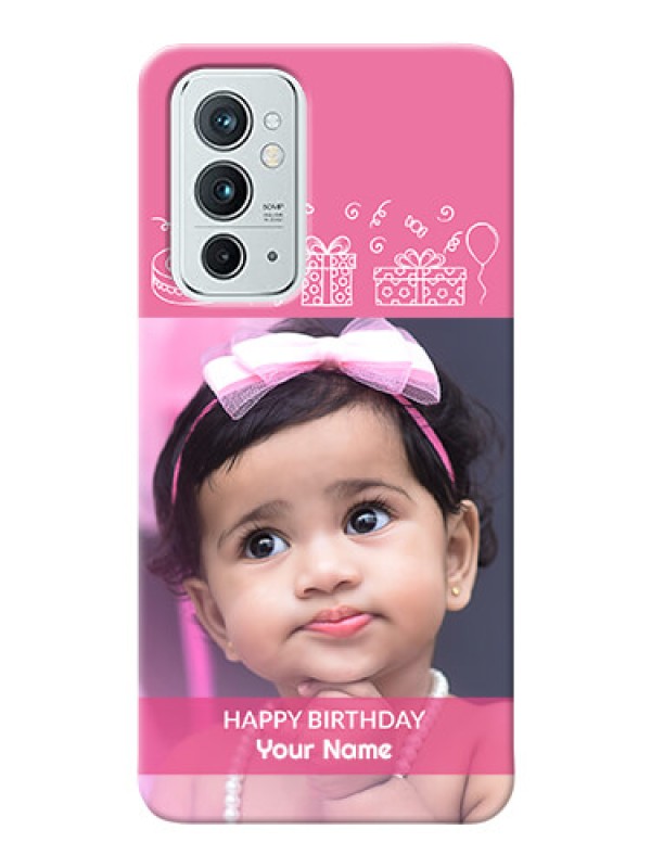 Custom OnePlus 9RT 5G Custom Mobile Cover with Birthday Line Art Design