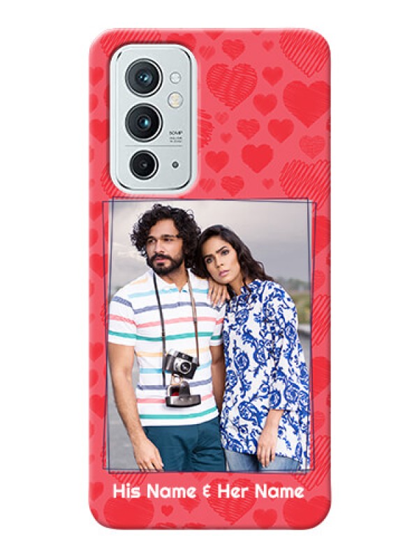 Custom OnePlus 9RT 5G Mobile Back Covers: with Red Heart Symbols Design