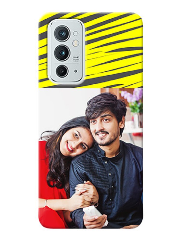 Custom OnePlus 9RT 5G Personalised mobile covers: Yellow Abstract Design