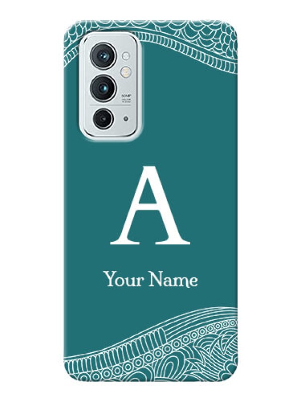 Custom OnePlus 9Rt 5G Mobile Back Covers: line art pattern with custom name Design