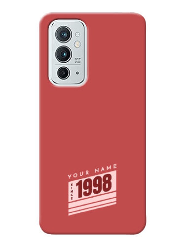 Custom OnePlus 9Rt 5G Phone Back Covers: Red custom year of birth Design