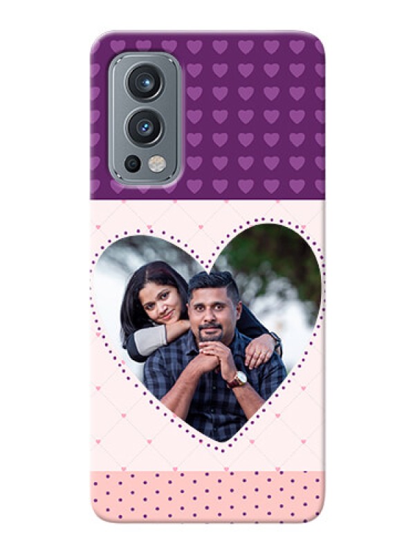 Custom OnePlus Nord 2 5G Mobile Back Covers: Violet Love Dots Design