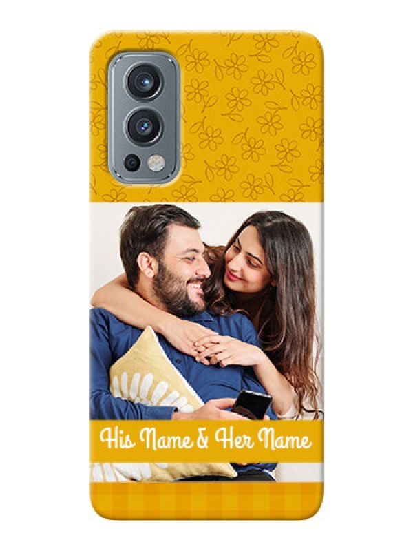 Custom OnePlus Nord 2 5G mobile phone covers: Yellow Floral Design