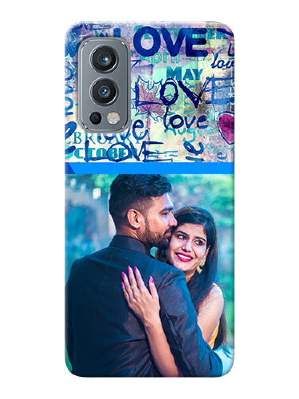Custom OnePlus Nord 2 5G Mobile Covers Online: Colorful Love Design