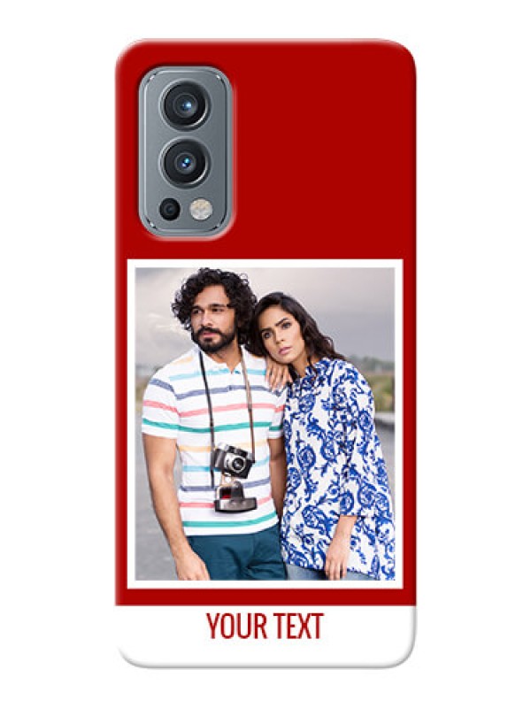 Custom OnePlus Nord 2 5G mobile phone covers: Simple Red Color Design