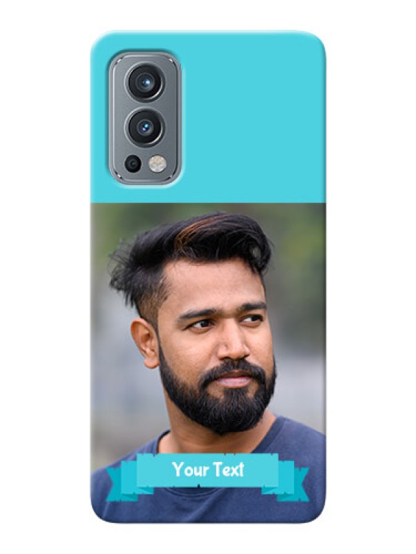 Custom OnePlus Nord 2 5G Personalized Mobile Covers: Simple Blue Color Design