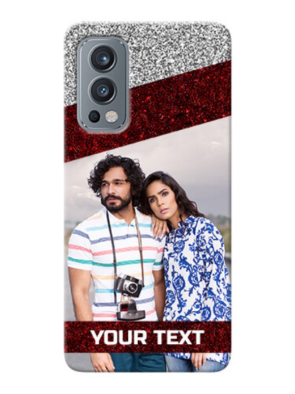 Custom OnePlus Nord 2 5G Mobile Cases: Image Holder with Glitter Strip Design