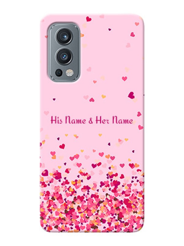 Custom OnePlus Nord 2 5G Phone Back Covers: Floating Hearts Design