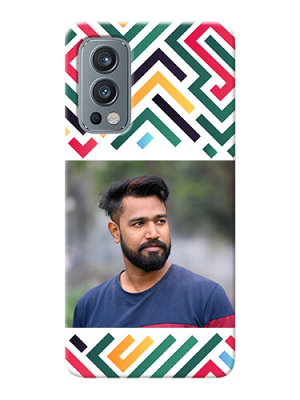 Custom OnePlus Nord 2 5G Custom Mobile Case with Colorful Maze Pattern Design